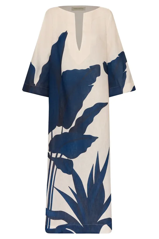 Que Energia Dress | Maxi Navy Botanicals - Andres Otalora