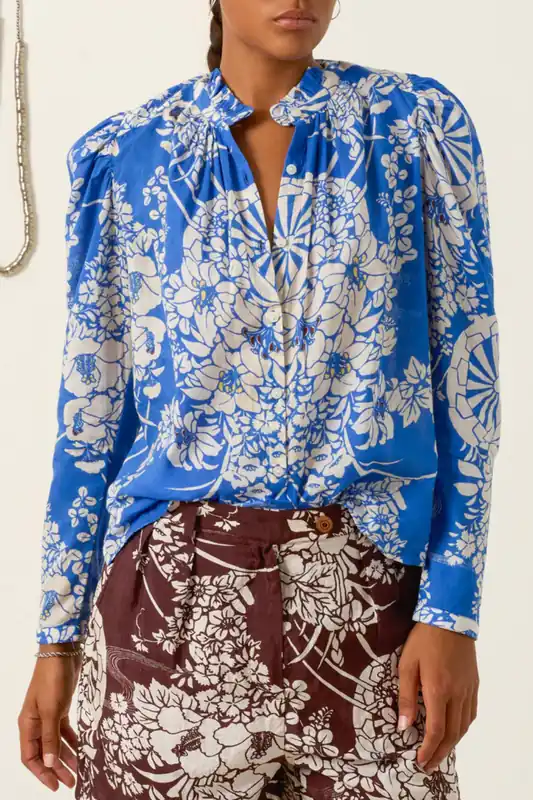 Artemis Royal Spoke Shirt | Medium Blue - Alix of Bohemia