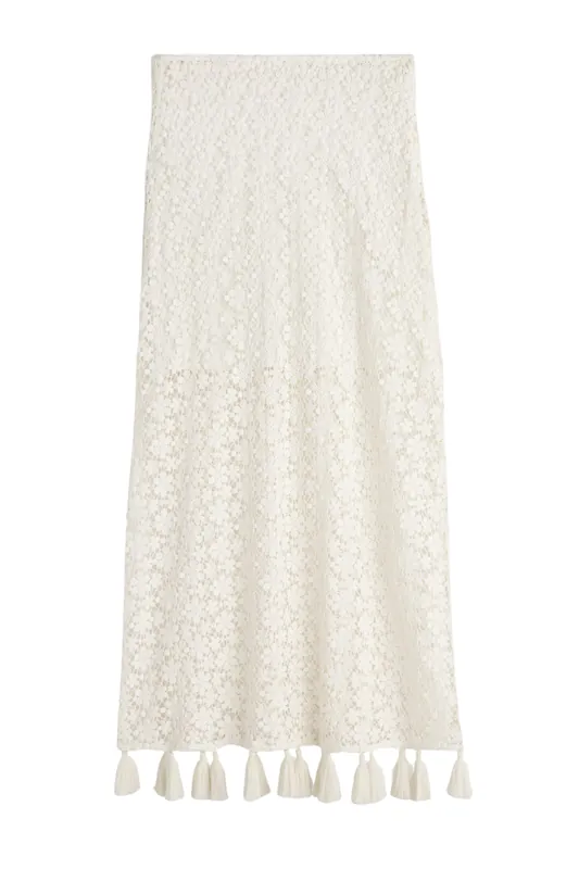 Valeska Tassel Column Skirt | Cream - Apiece Apart