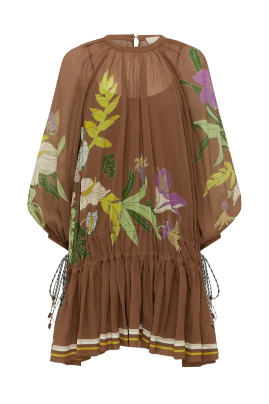 Alfie Ruched Mini Dress | Chocolate - Alémais