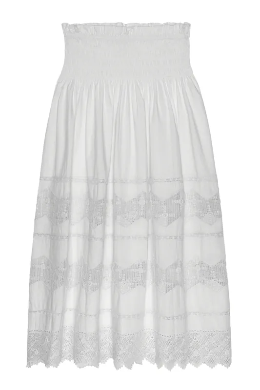 The Rosette Crochet Canary Skirt | Cream - The Great.
