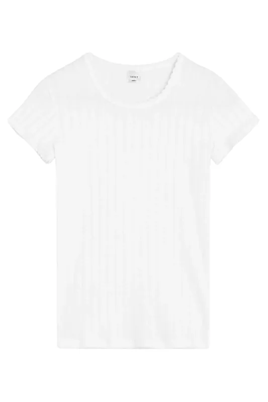 Pointelle Slim Fit Tee | White - LESET