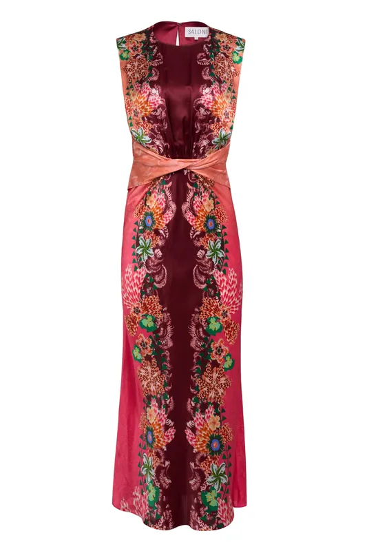 Gwen Dress | Fiori Border - Saloni
