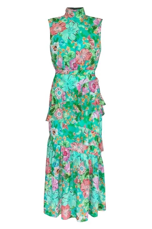 Fleur Ruffle Dress | Papaver Watercolour - Saloni