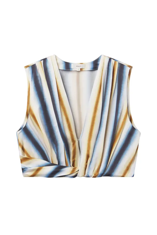 Brooklyn Striped Top | Tahoe Blue/Milk Chocolate - A.L.C.