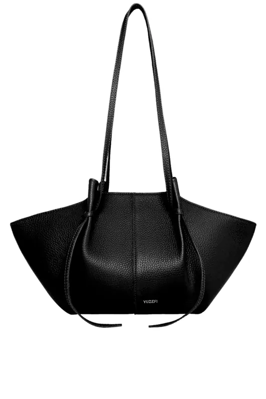 Mochi Leather Handbag | Black - Yuzefi