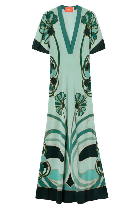 Marlene Dress | Blooming Tulip Placeé Mint - La DoubleJ