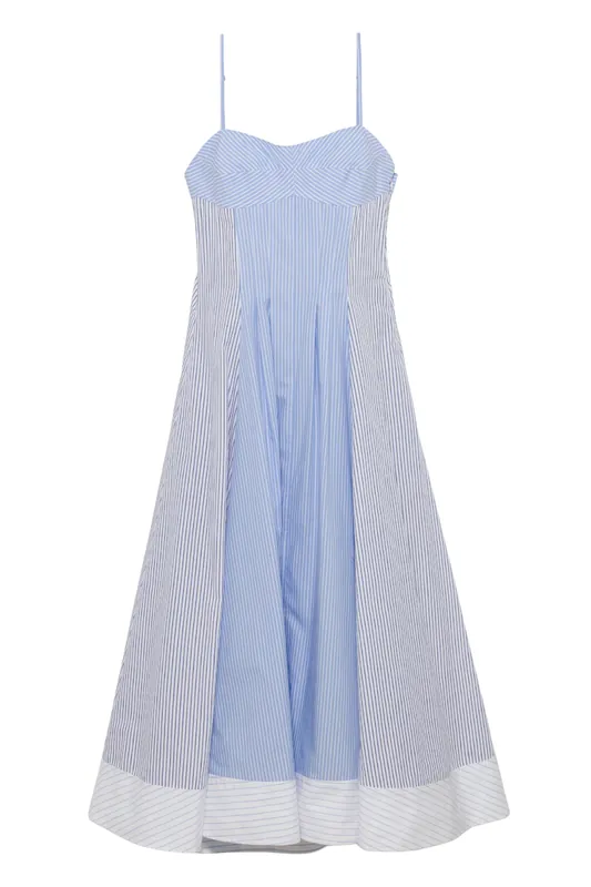 Chamberlain Cotton Midi Dress | Periwinkle Multi Stripe - Simkhai
