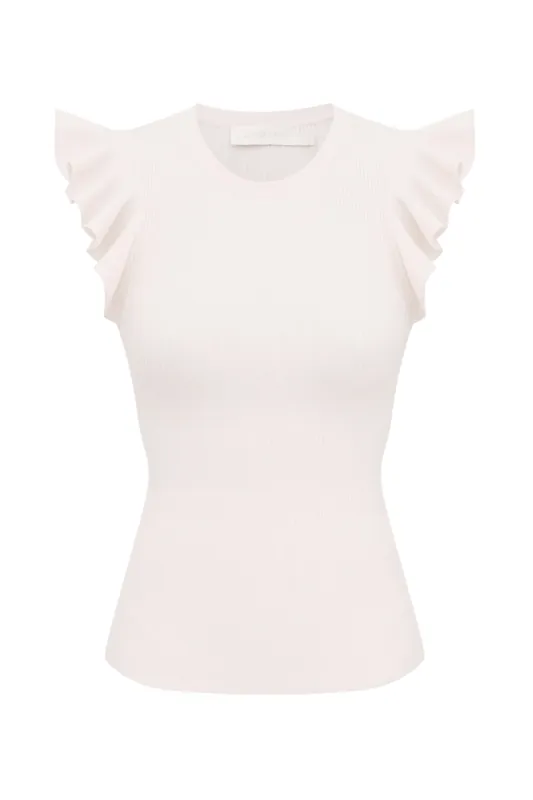 Aster Frill Racer Tank | Parchment - Zimmermann