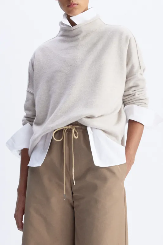 Penn Roll Neck Top Sweater | Beige - Arlo Mott