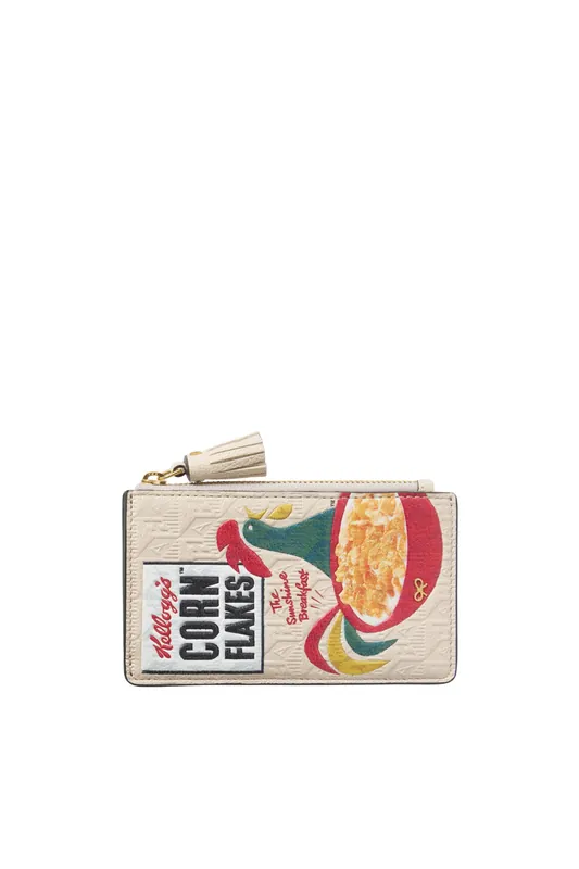 Anya Brands Zip Card Case Cornflakes | Chalk - Anya Hindmarch