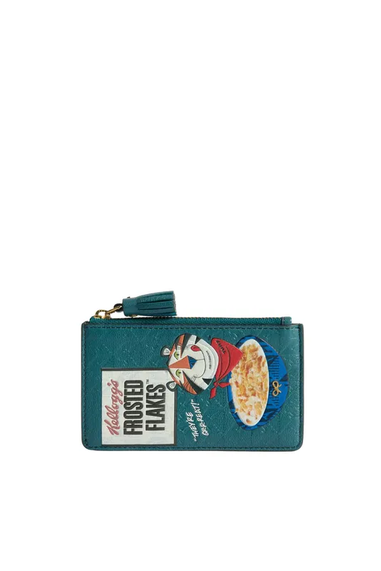 Anya Brands Zip Card Case Frosted Flakes | Light Petrol - Anya Hindmarch
