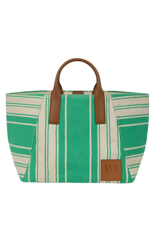 The Riviera Tote | Bright Green Stripe - We-Ar4