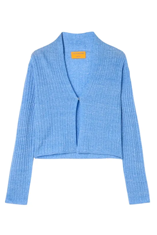 Rib Stealth Cardigan | Delft Blue - Guest in Residence