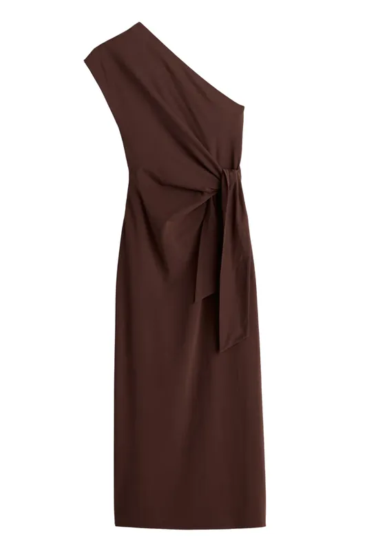 Georgie One Shoulder Maxi Dress | Chocolate - Apiece Apart