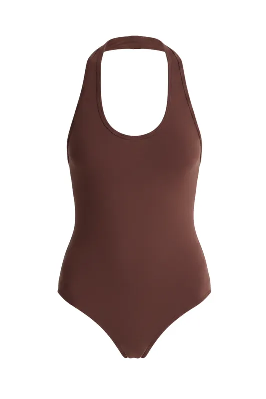 Bodi Halter Bodysuit | Chocolate - Apiece Apart