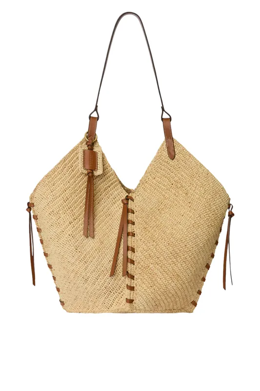 Tampa Raffia Handbag | Natural / Cognac - Isabel Marant