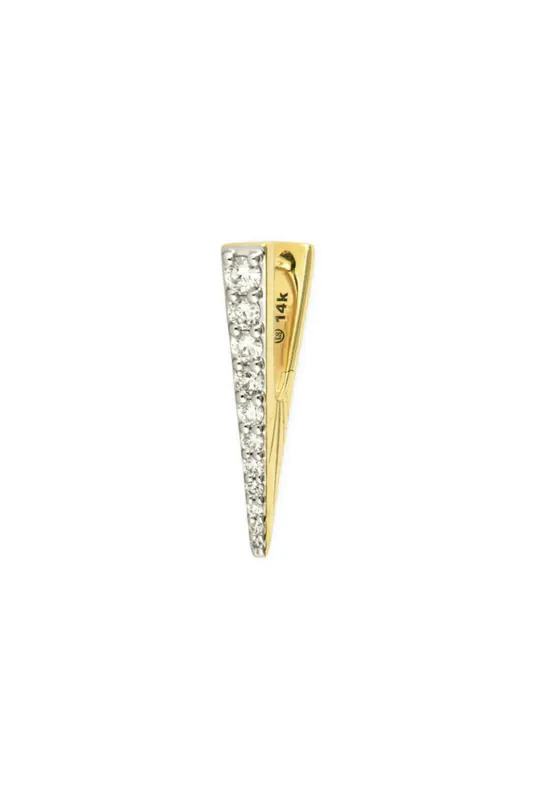 Small Diamond V Hoop Earring | Single - Three Stories Jewelry