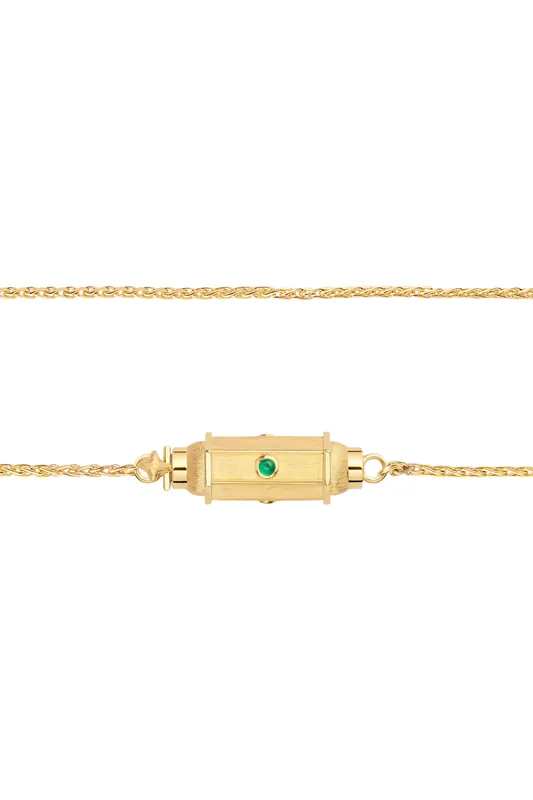 Micro Coco Emerald Locket Necklace | 37cm - Marie Lichtenberg