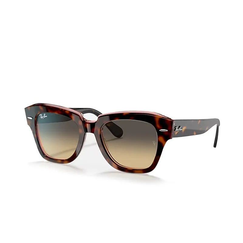 Ray-Ban State Street Sunglasses Havana on Transparent Pink Brown Vintage