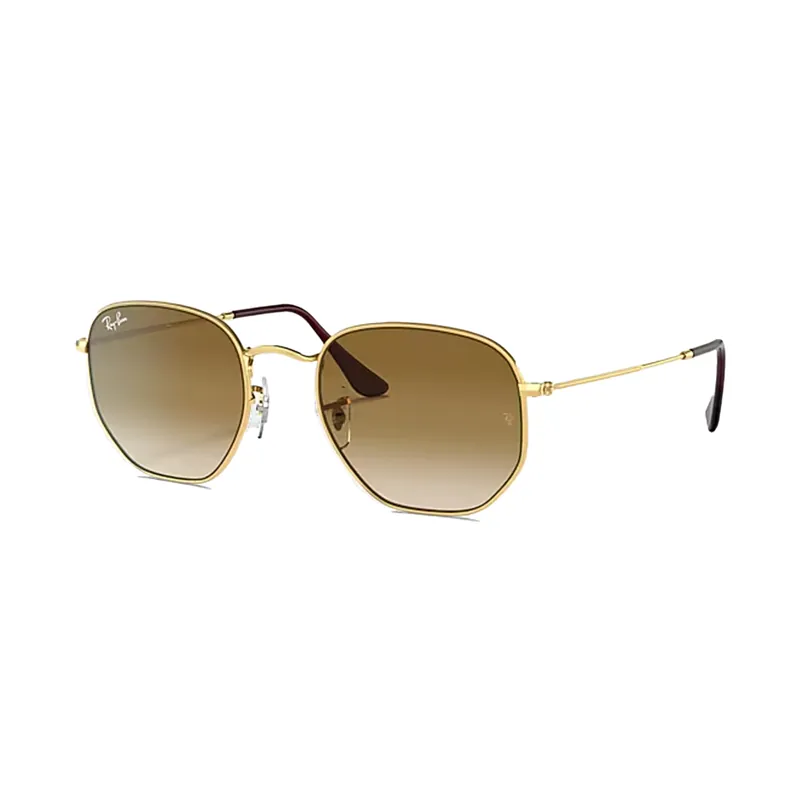 Ray-Ban Hexagonal Sunglasses Arista Gold Clear Gradient Brown