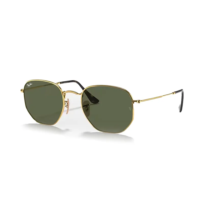 Ray-Ban Hexagonal Sunglasses Arista Gold G-15 Green