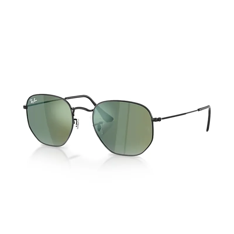 Ray-Ban Hexagonal Sunglasses Black Grey Mirror Blue Green