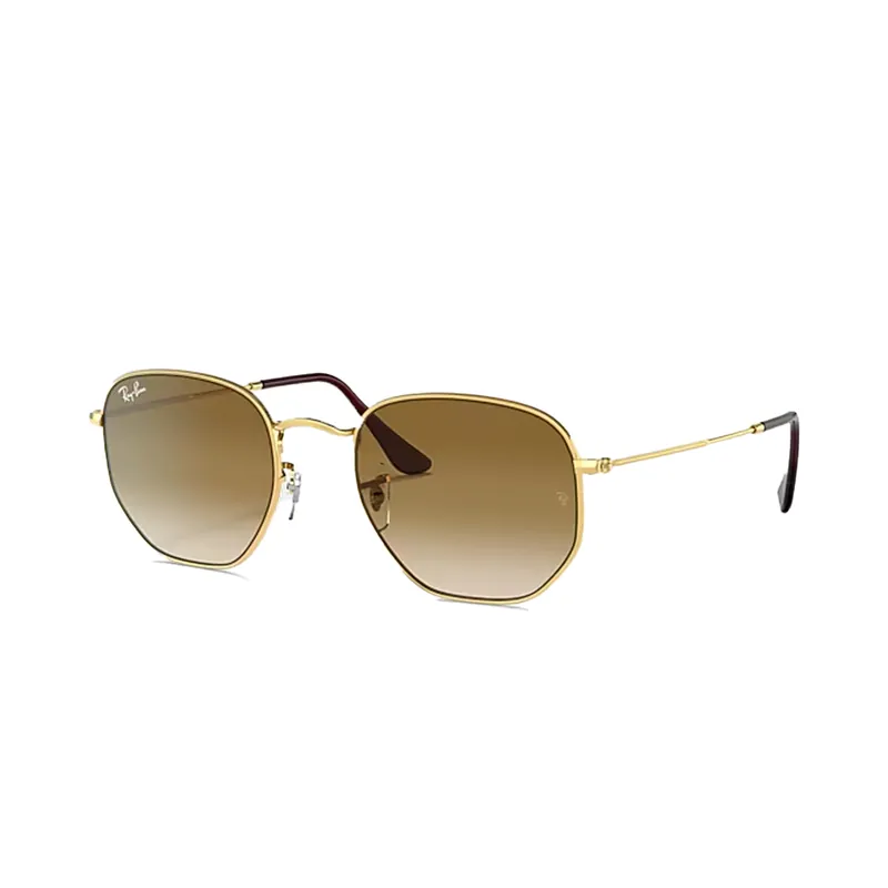 Ray-Ban Hexagonal Sunglasses Arista Gold Light Brown Gradient