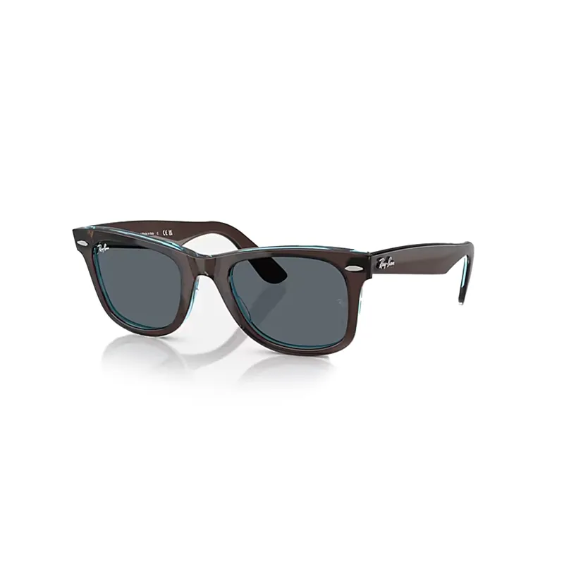 Ray-Ban Original Wayfarer Sunglasses Polished Brown On Transparent Blue