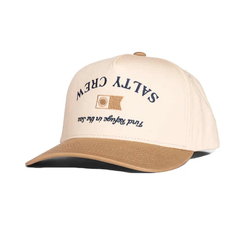 Salty Crew Upsidedown Crew Snapback Hat Off White Tan