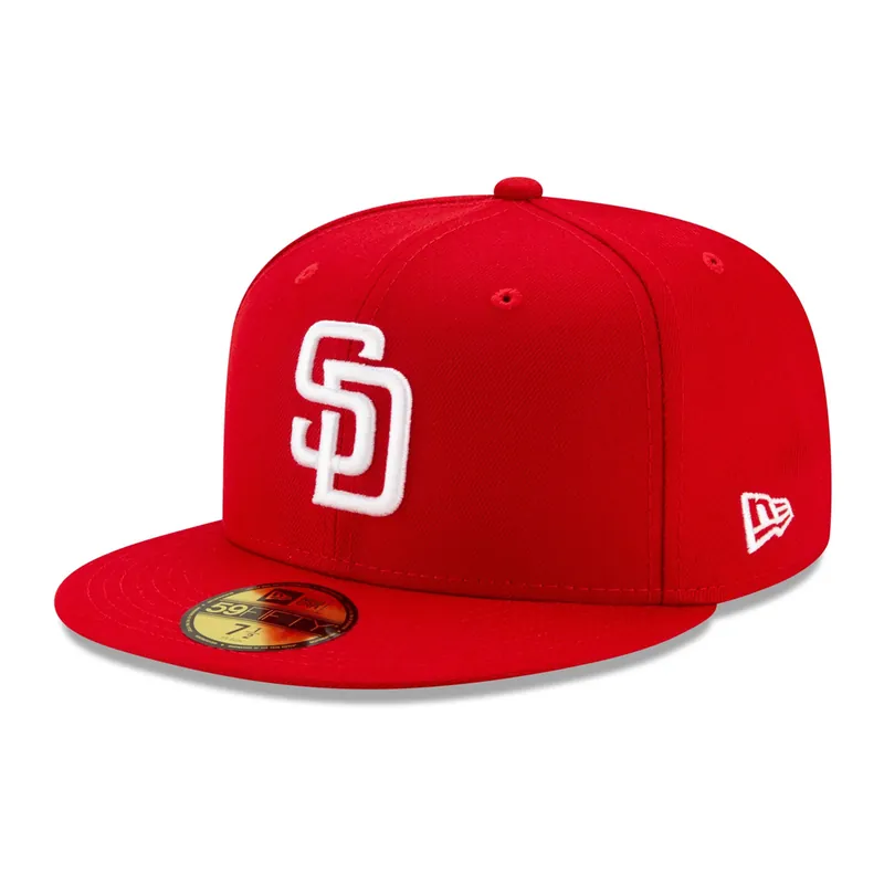 New Era 59Fifty San Diego Padres Fitted Scarlet Red White Hat