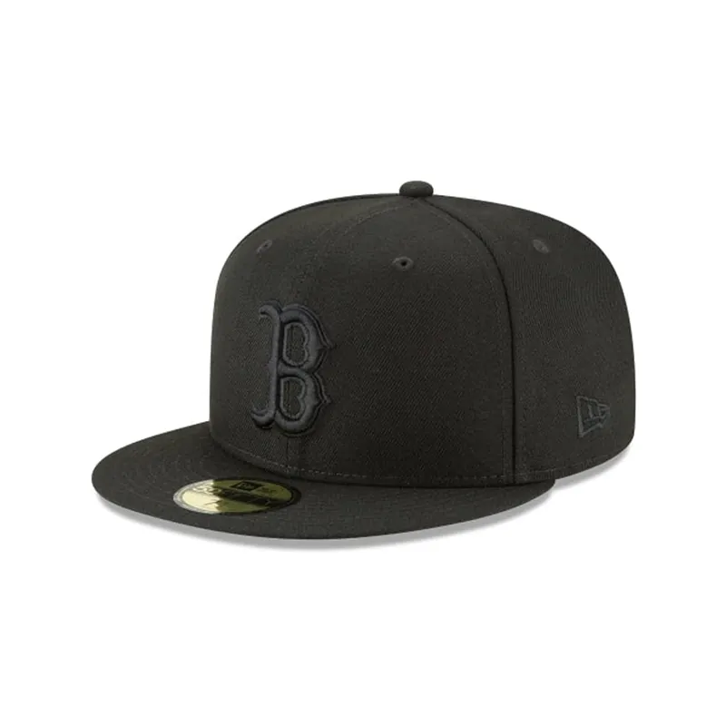 New Era 59Fifty Boston Red Sox Fitted Blackout All Black Hat
