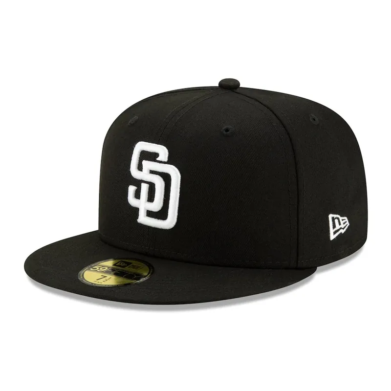 New Era 59Fifty San Diego Padres Fitted Black White Hat