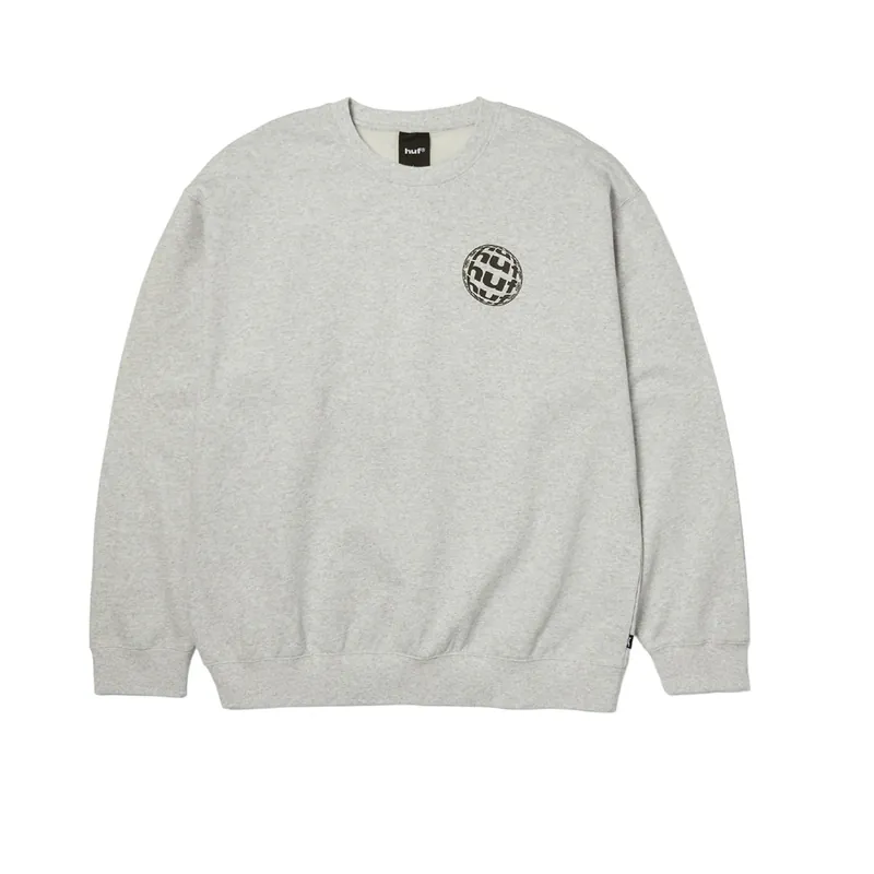 HUF Wide Angle Crewneck Sweatshirt Heather Grey