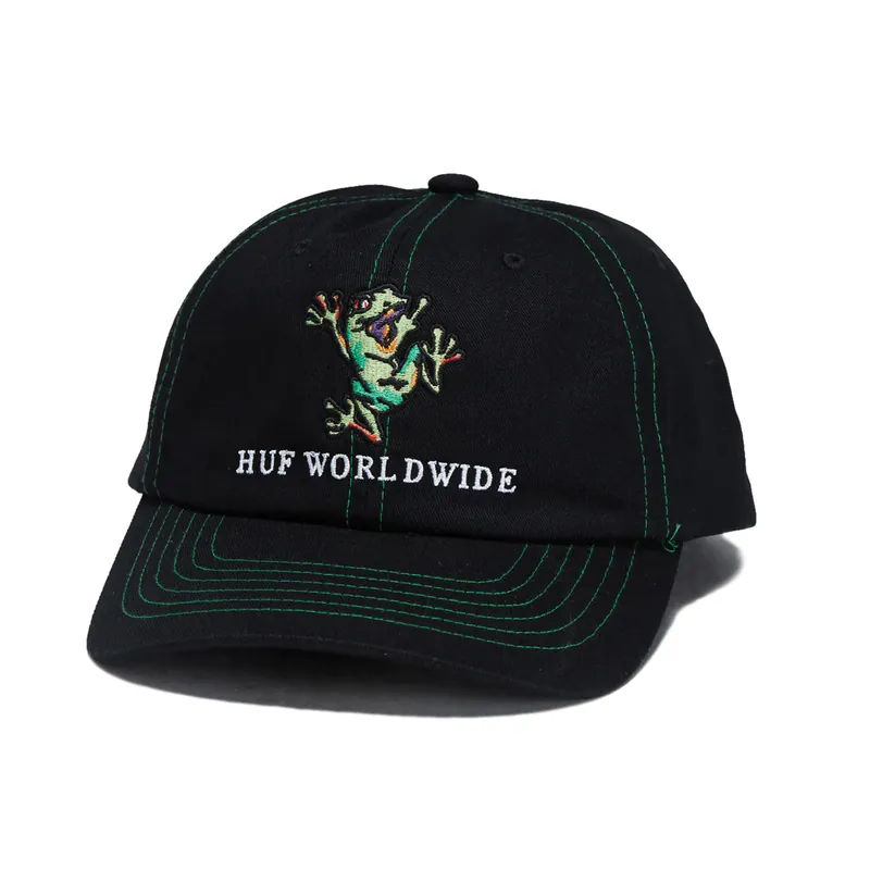HUF Stuck On You 6 Panel Snapback Hat Black
