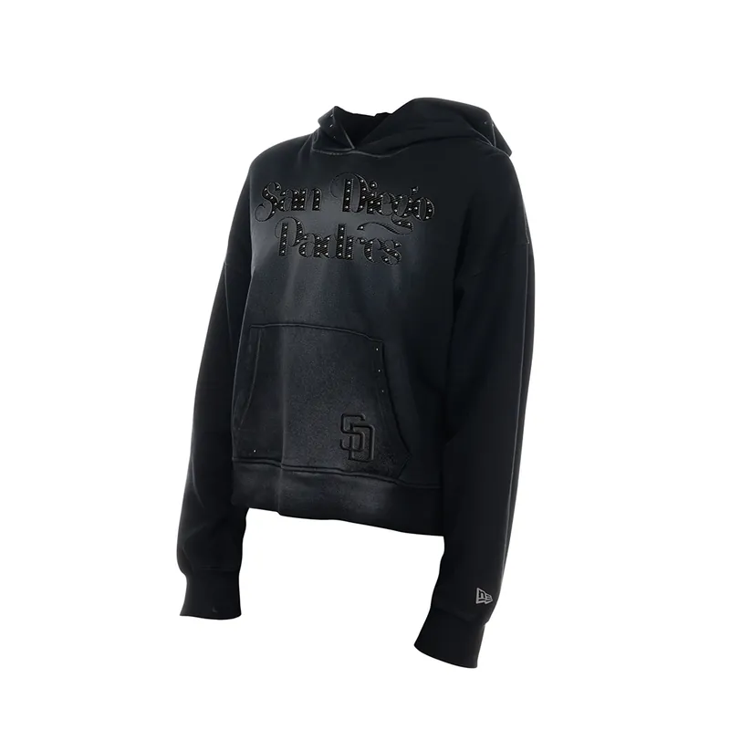 New Era San Diego Padres Rhintestone Women’s Pullover Hoodie All Black