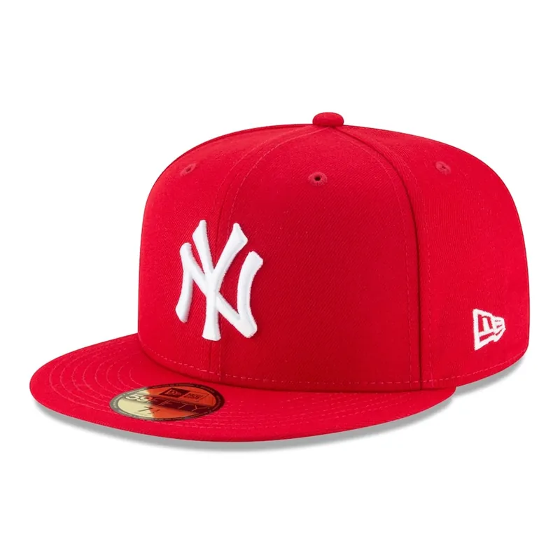 New Era 59Fifty New York Yankees Fitted Hat Scarlet Red White