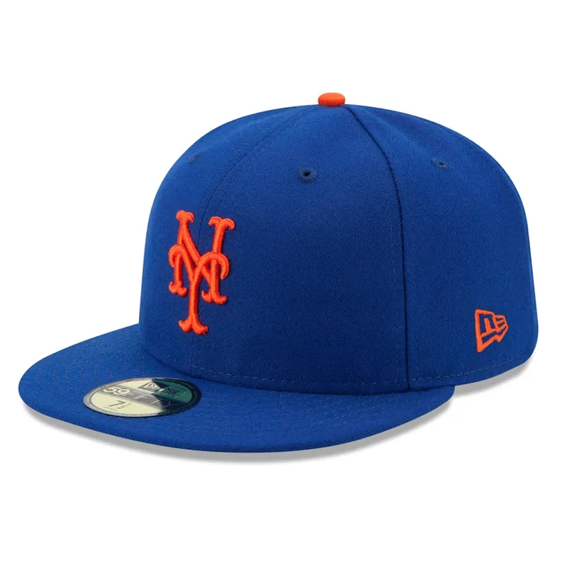 New Era 59Fifty New York Mets Game Authentic Collection On Field Fitted Hat Royal Blue Orange - MLB Authentic Collection 59FIFTY On Field