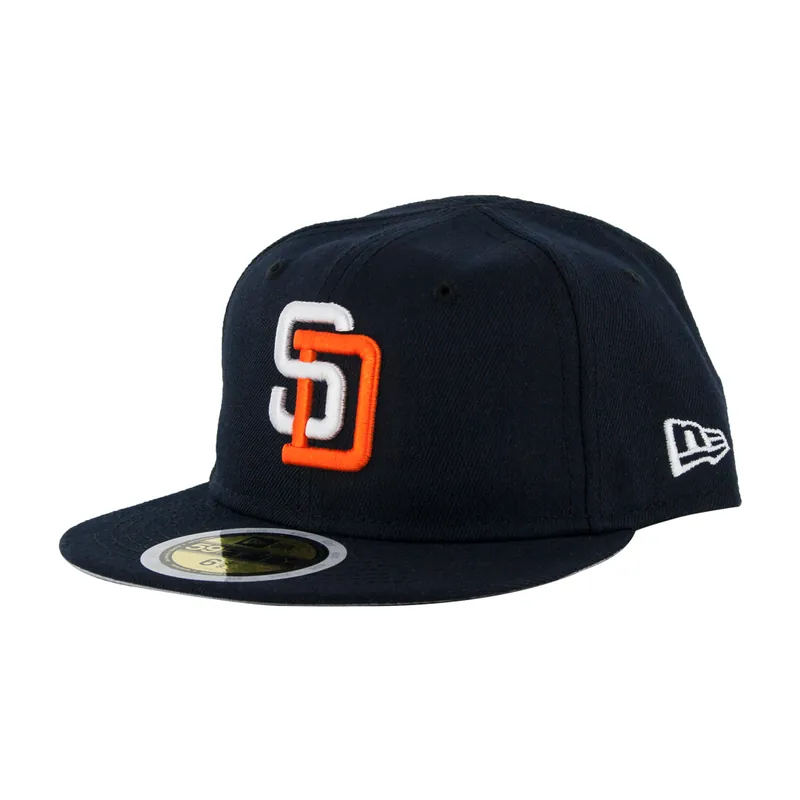 New Era 59Fifty San Diego Padres 1998 Tony Gwynn Throwback Youth Fitted Hat Dark Navy White Orange