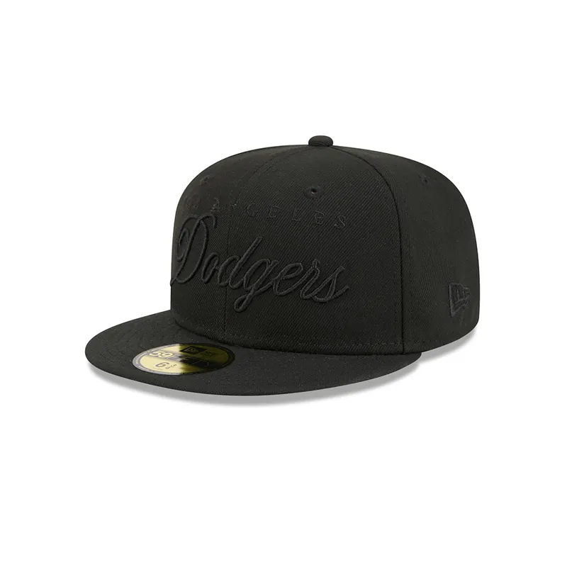 New Era 59Fifty Los Angeles Dodgers Scripted Fitted Hat Black