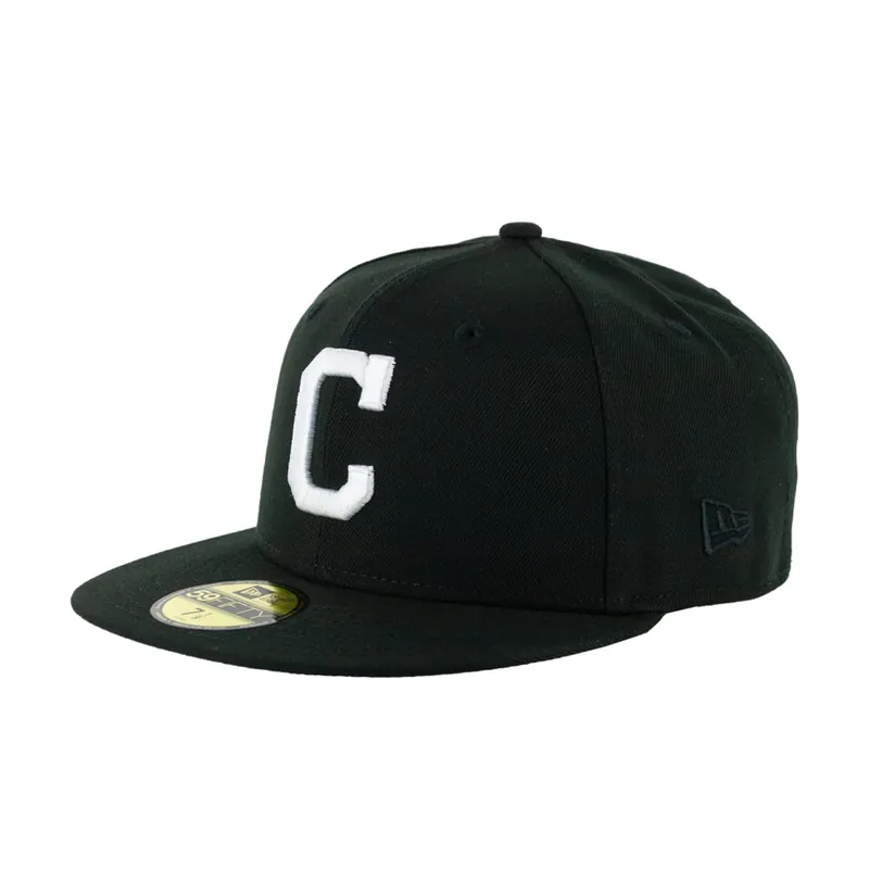New Era 59Fifty Cleveland Indians “C” Fitted Hat Black White
