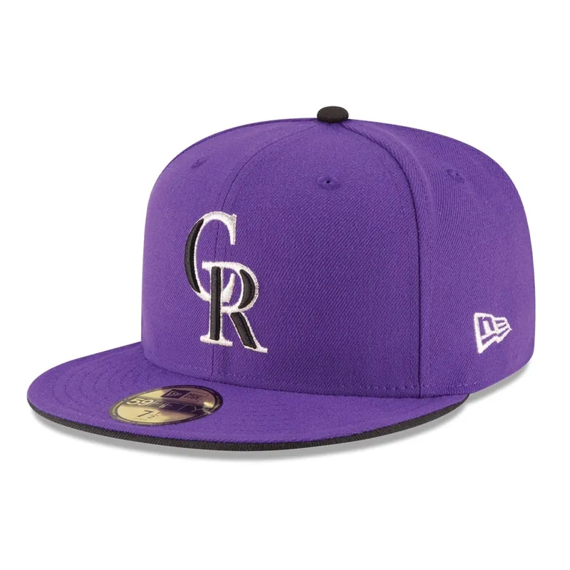 New Era 59Fifty Colorado Rockies Alternate 2 Authentic Collection On Field Fitted Hat Purple - MLB Authentic Collection 59FIFTY On Field