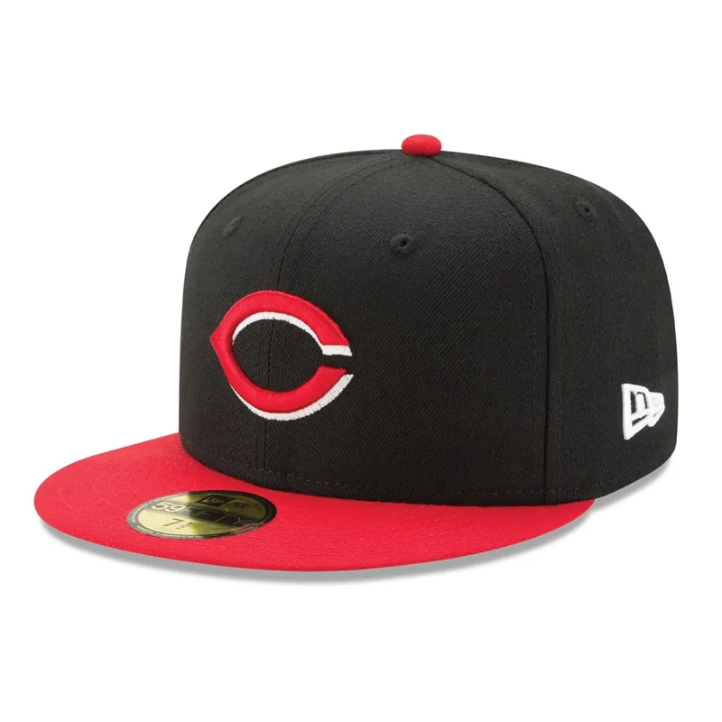New Era 59Fifty Cincinnati Reds Alternate 1 Authentic Collection On Field Fitted Hat Black Red - MLB Authentic Collection 59FIFTY On Field