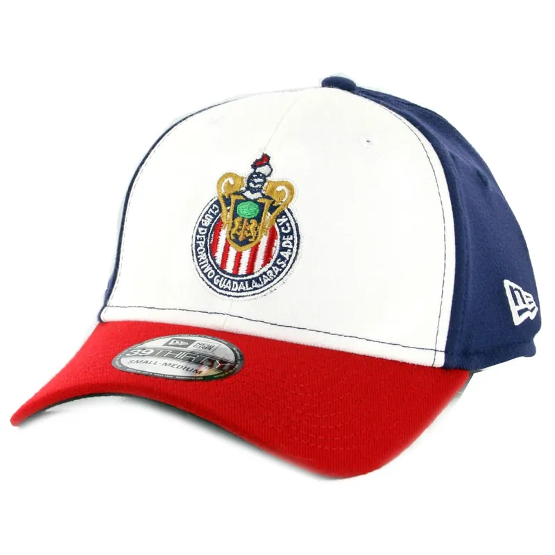 New Era 39Thirty Guadalajara Chivas Official Stretch Fit Hat Navy White Scarlet