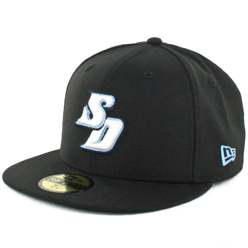 New Era 59Fifty University of San Diego Toreros Fitted Hat Black White Light Blue