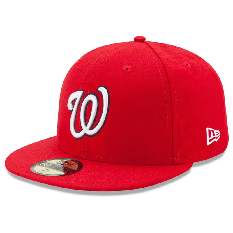 New Era 59Fifty Washington Nationals Home Youth Authentic Collection On Field Fitted Hat - MLB Authentic Collection 59FIFTY On Field