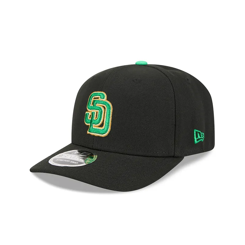 New Era 9Seventy San Diego Padres St Patricks Day 2026 Stretch Snapback Hat Black Kelly Green