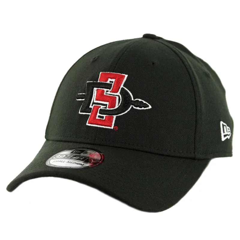 New Era 39Thirty San Diego State University Aztecs Stretch Fit Hat Black