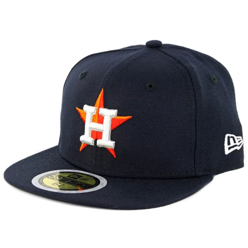 New Era 59Fifty Houston Astros Home Youth Authentic Collection On Field Fitted Hat Navy - MLB Authentic Collection 59FIFTY On Field