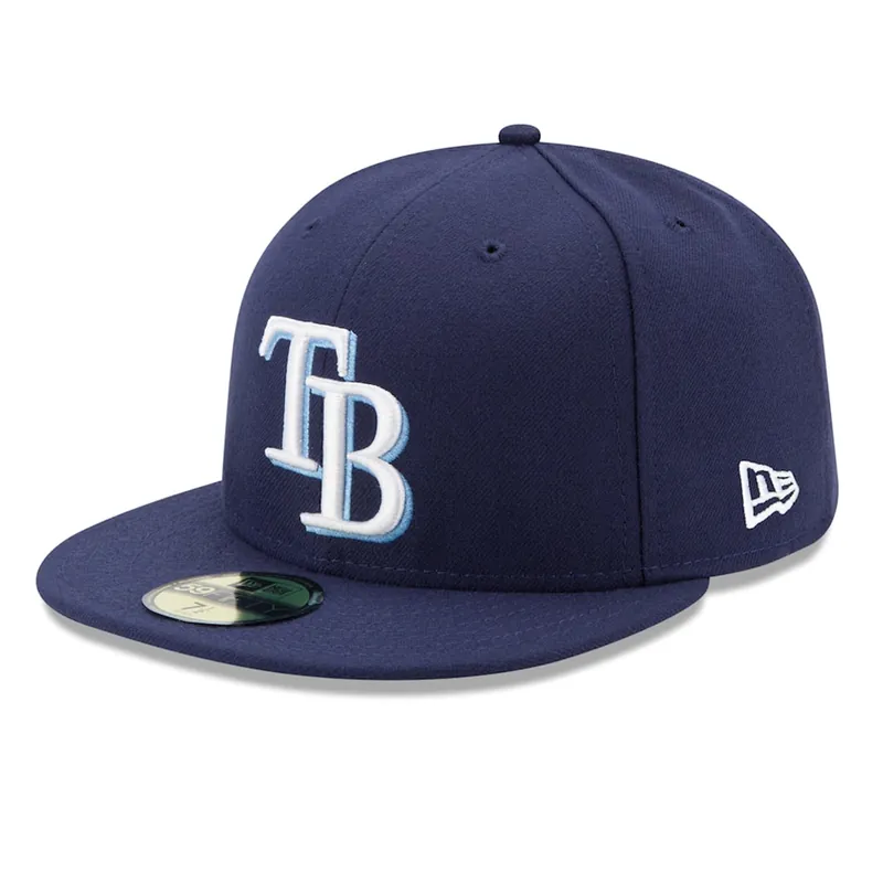 New Era 59Fifty Tampa Bay Rays Game Authentic Collection On Field Fitted Hat Light Navy - MLB Authentic Collection 59FIFTY On Field